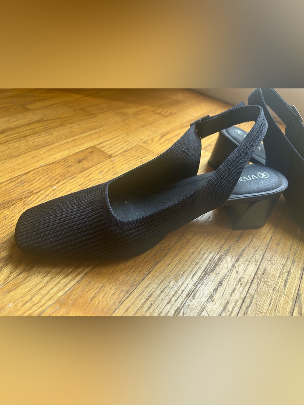 Vivaia Melody Pro Navy Slingback Block Heels Size 41/US 10 - Picture 3 of 6